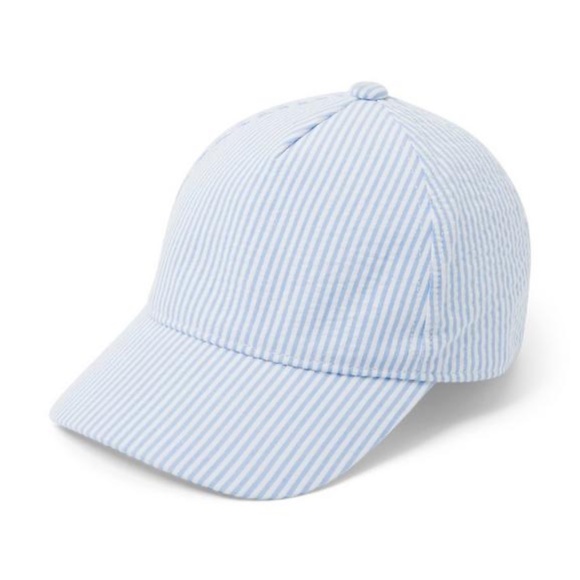 Janie and Jack Cornflower Blue Stripe Seersucker Cap (Size 4-5) - Picture 1 of 4